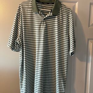 Green Striped Men's Polo Shirt
